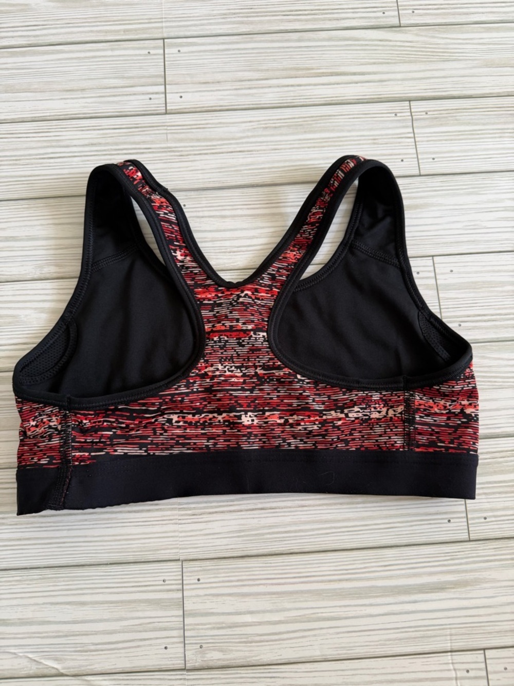 Nike | Dri-Fit Pro Red Coral Black Patterned Sports Bra - Size Small - Picture 4 of 5